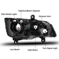 Left Driver Headlight for Dodge Grand Caravan (2011–2020) / Chrysler Town & Country (2008–2016)