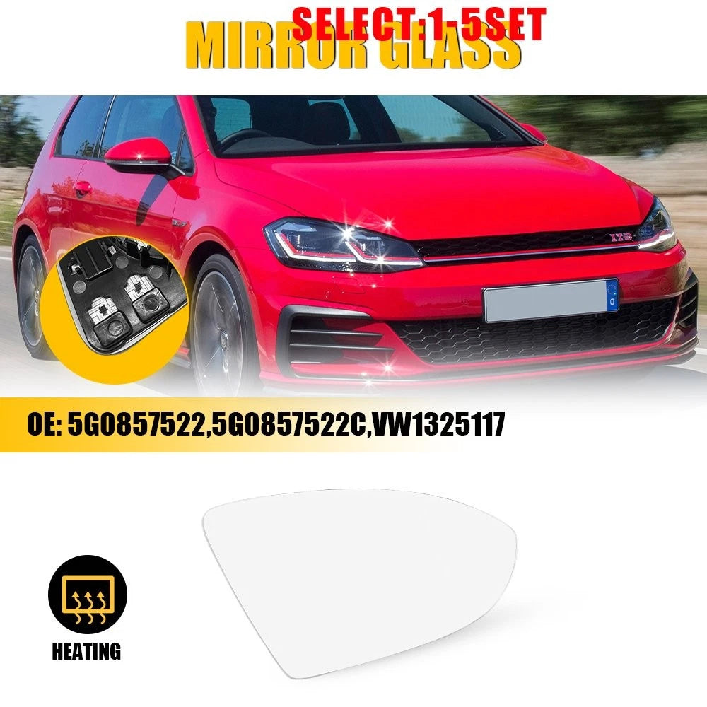 Heated Right Mirror Glass for Volkswagen Golf MK7 (2013–2020) GTI R eGolf Jetta