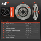 Front Disc Brake Rotors for Ford Taurus, Freestyle, Five Hundred (2008-2009)