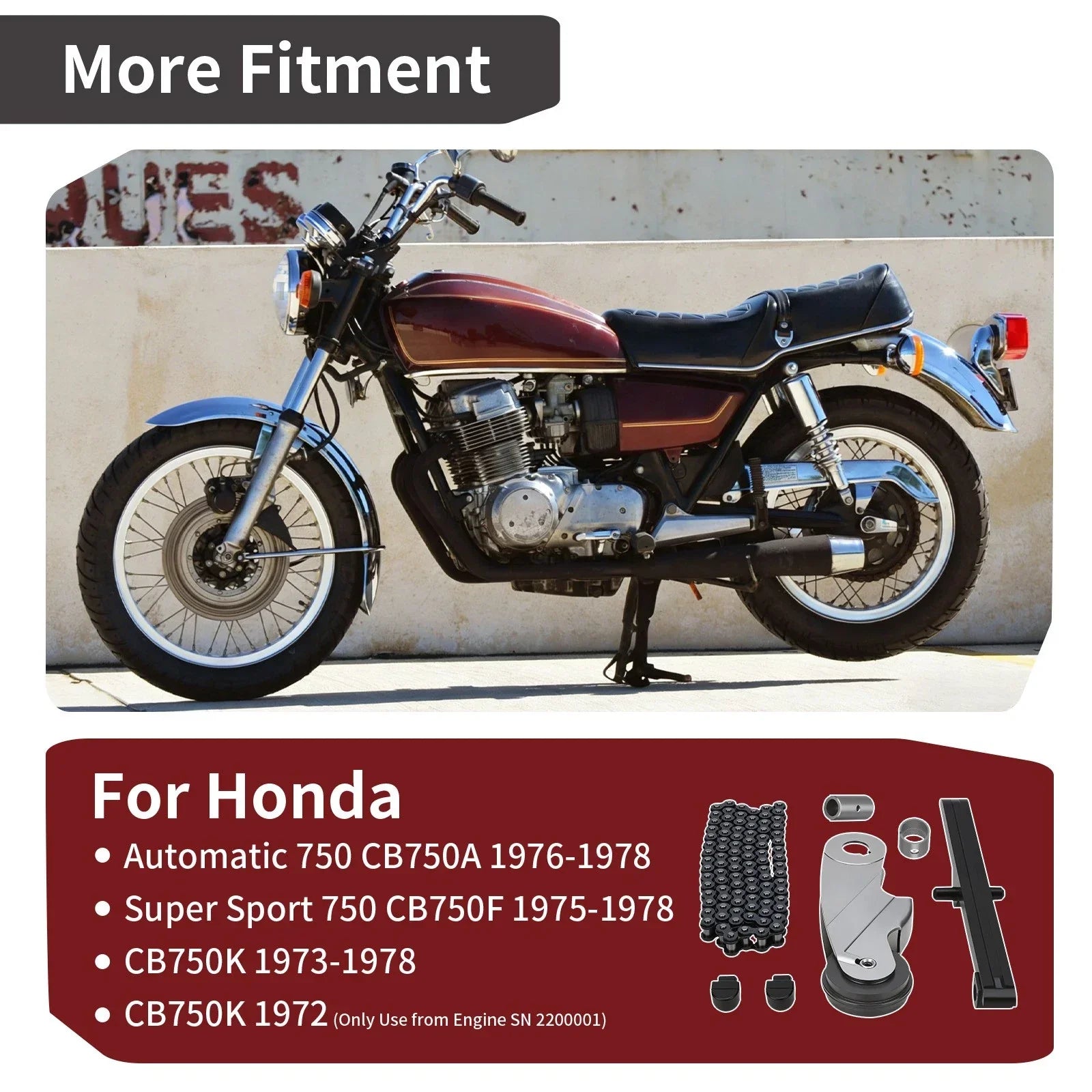 Cam Chain Tensioner Roller Guide Kit for Honda CB750A/CB750F (1975–1978)