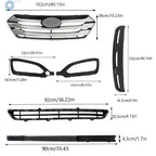 Set of 5 Front Grille Fog Light Bezels for Hyundai Santa Fe Sport (2013–2016)