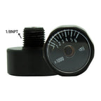 Air Pressure Gauge 18 NPT Black Face 3000psi 6000psi for Commercial Use
