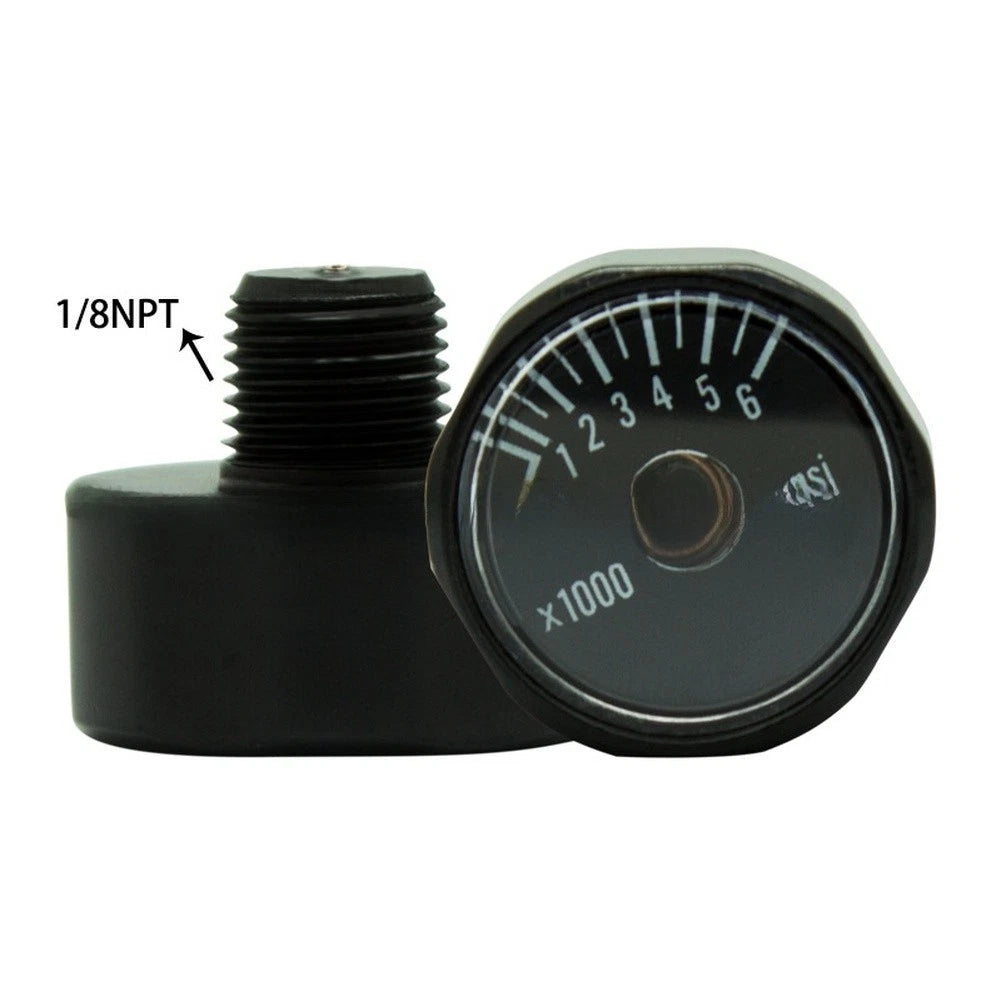 Air Pressure Gauge 18 NPT Black Face 3000psi 6000psi for Commercial Use