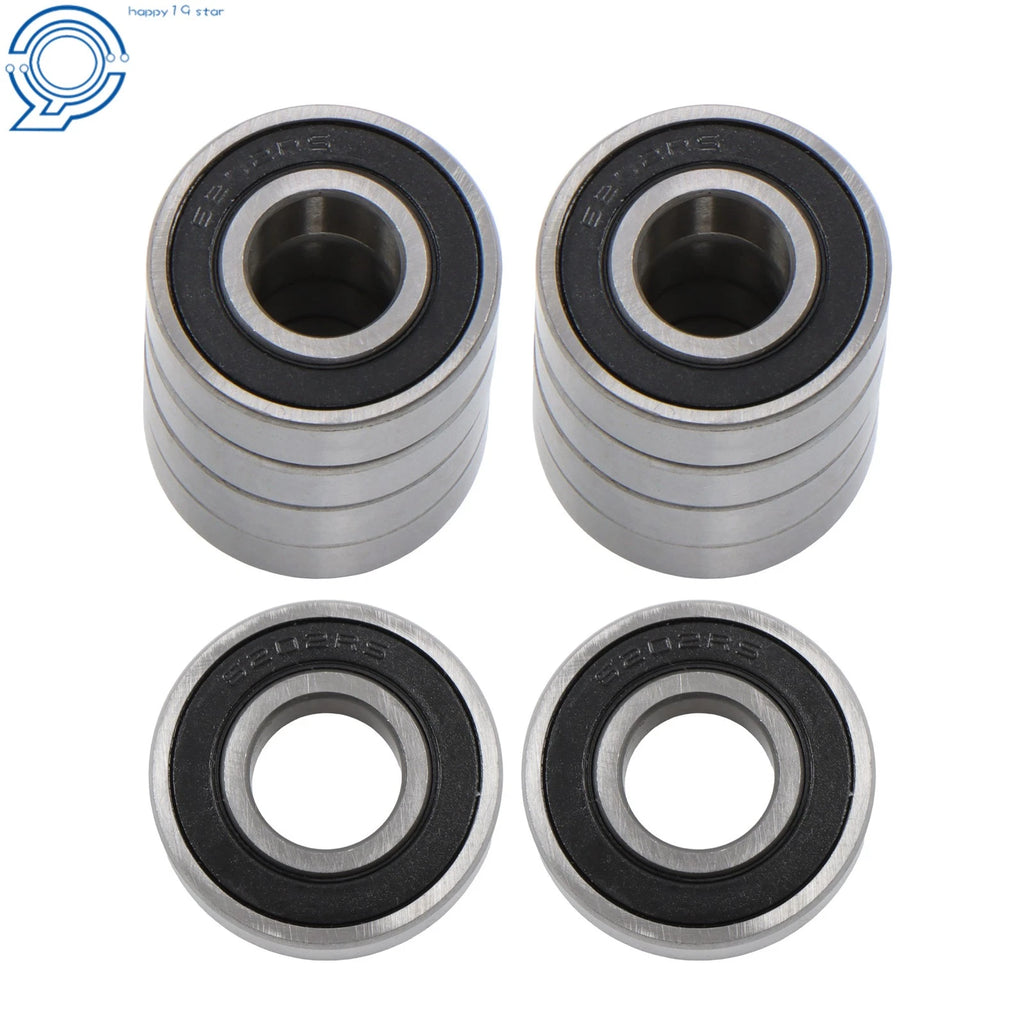 Set of 10 Ball Bearings 6202-2RS for Motors (15x35x11mm, Double Rubber Seal)