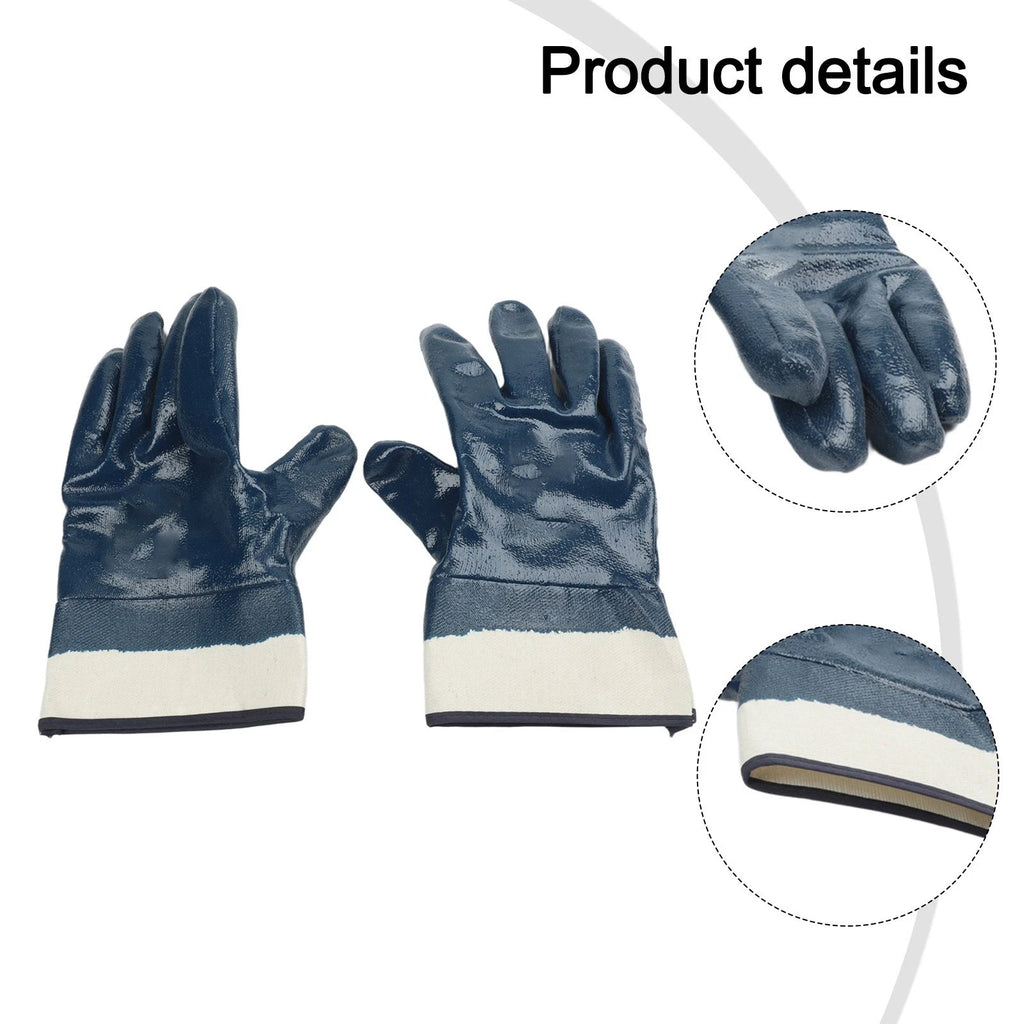 Rubber Coated Work Gloves - Non Slip, Oil Resistant, Wear Proof (2X)