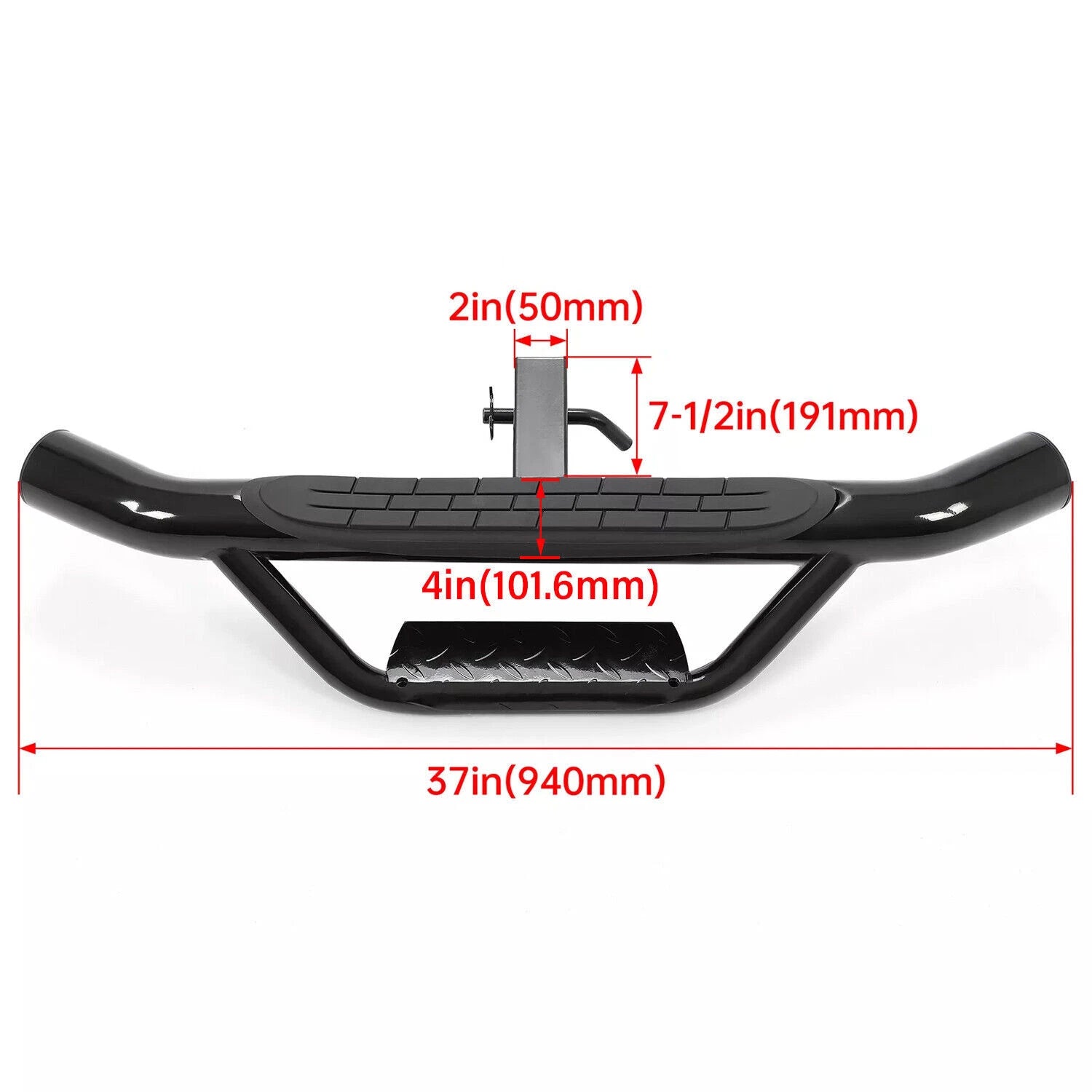 2" Receiver Rear Trailer Tow Hitch Step Bar Bumper Guard for Truck