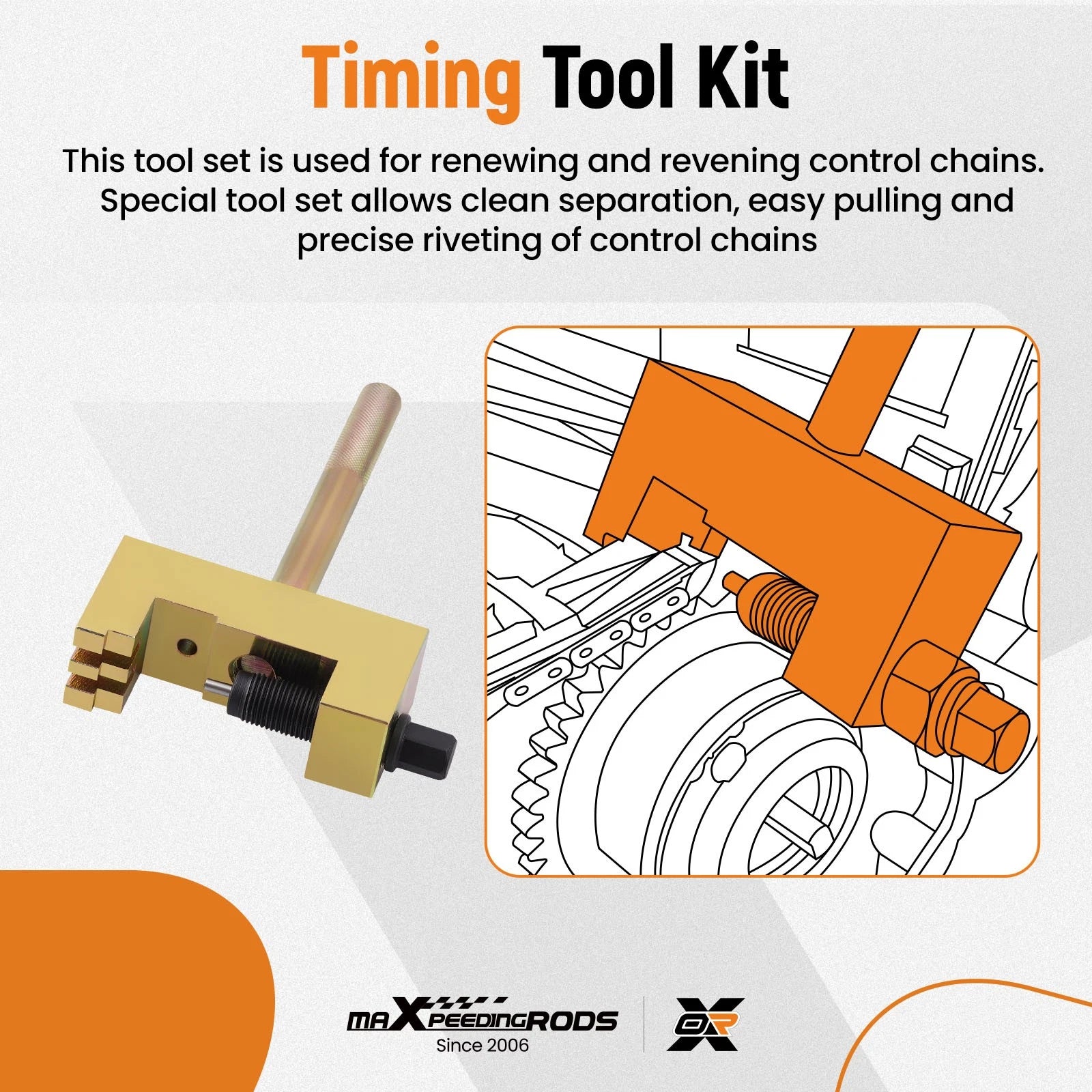 Camshaft Timing Chain Rivet Tool Kit for Mercedes Benz (M271, M273)