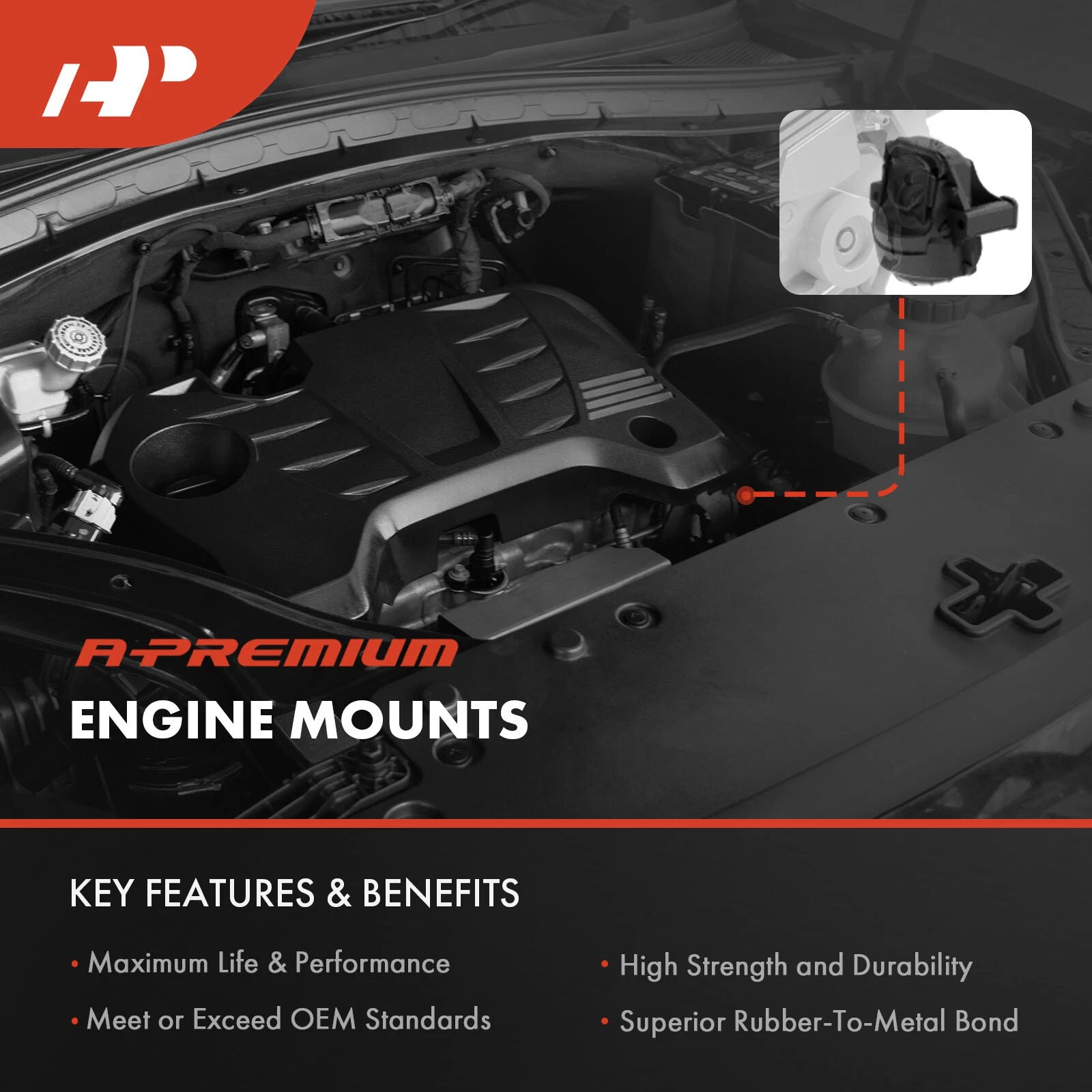 3X Engine Motor Mount for Hyundai Sonata, Kia Optima (1999-2005)
