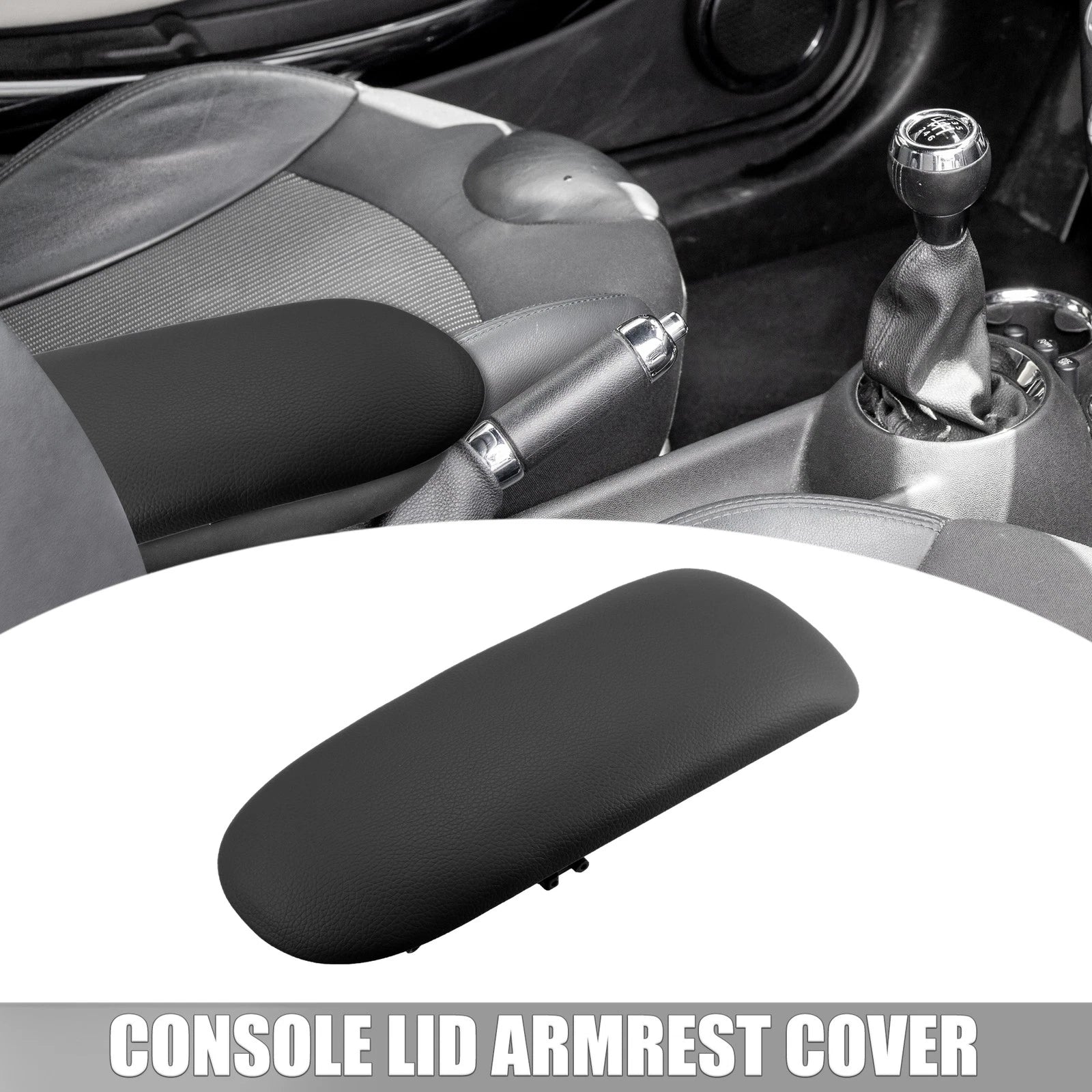 Center Console Armrest Cover for Mini Cooper (2002–2008) Faux Leather Black
