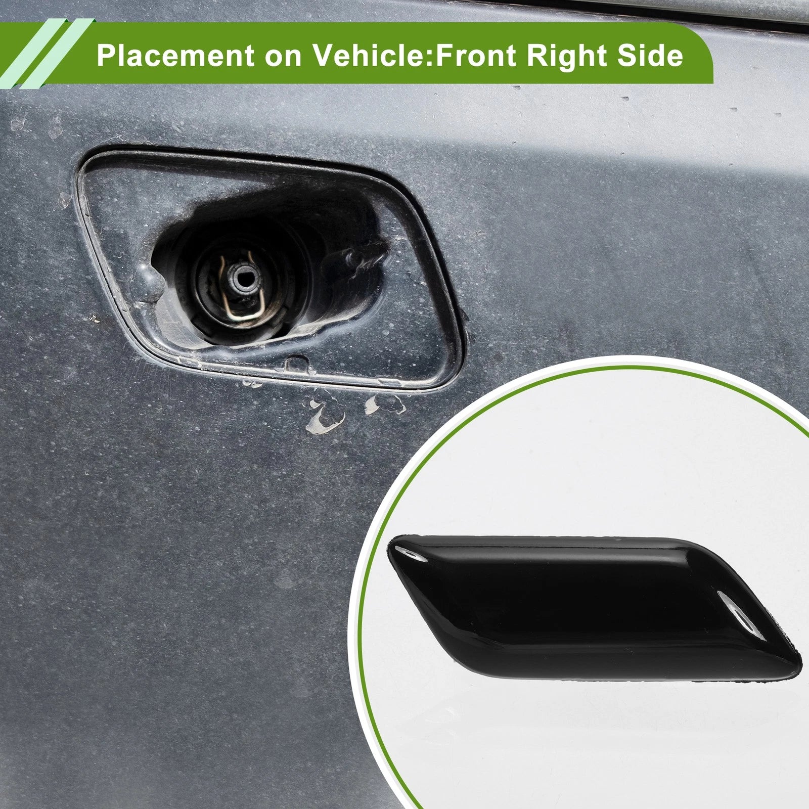 Front Right Washer Nozzle Cover Cap for Toyota Camry (2011–2015) 8504406020 Black