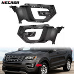 Set of 2 Front Bumper Fog Light Bezel Cover Trim for Ford Explorer (2016–2017)