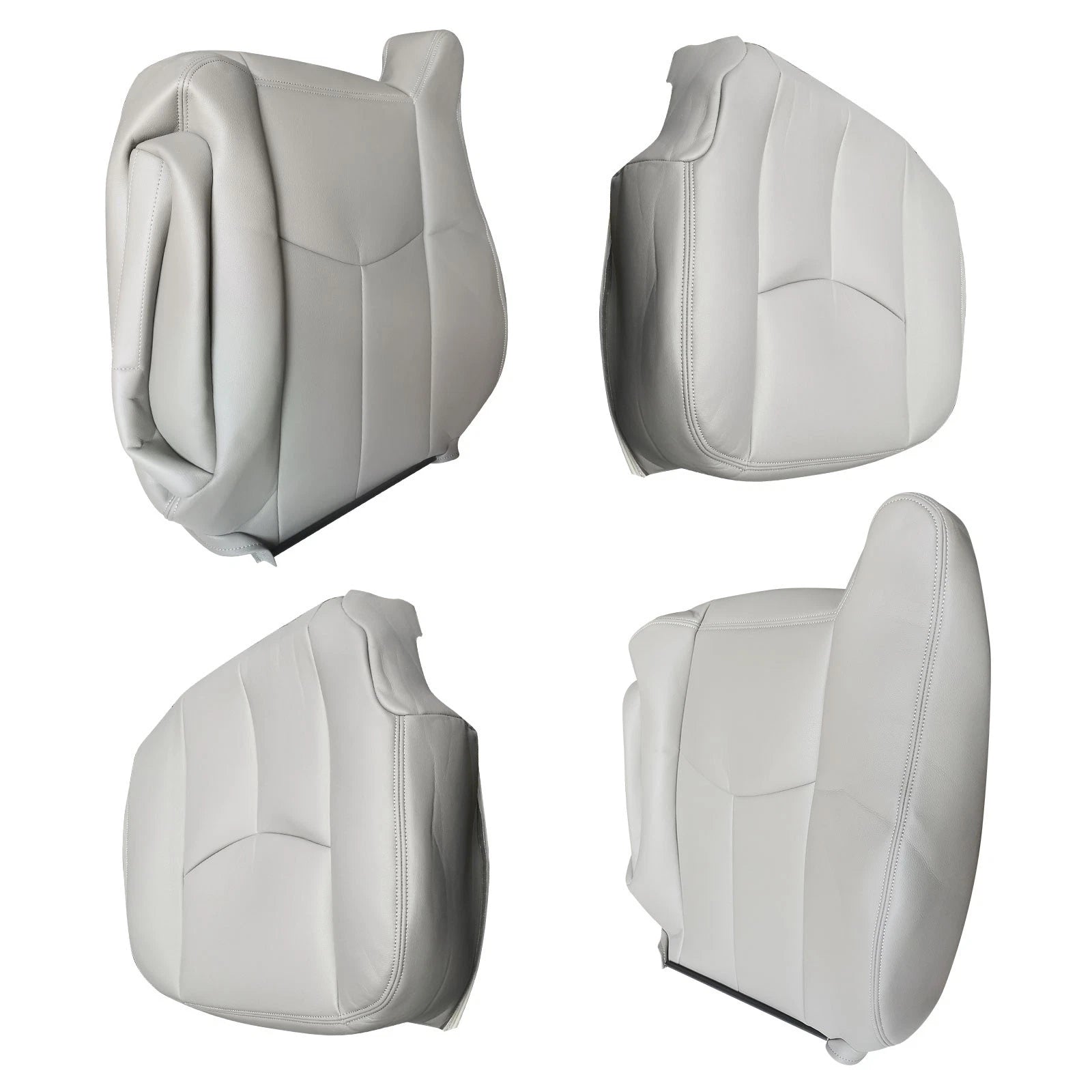 Front Leather Seat Cover Gray for Chevy Silverado GMC Sierra (2003–2006)