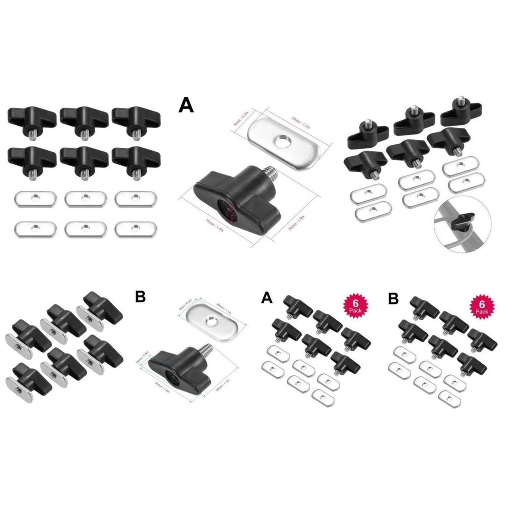 Track Mounting Bolts and Gaskets Set of 6 for Kayak Canoe Boat Systems