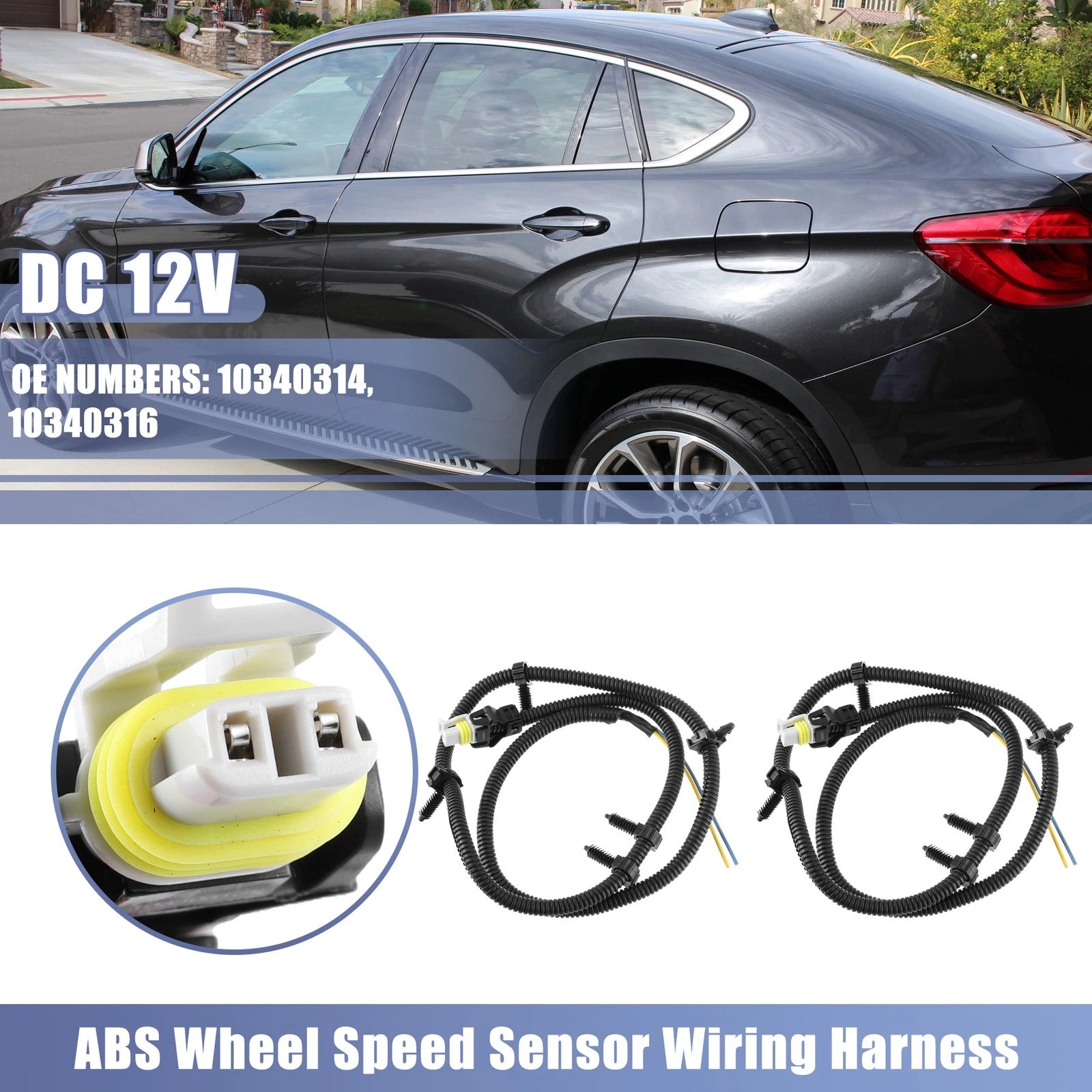 2X Rear LH RH ABS Wheel Speed Sensor Wiring Harness for Cadillac CTS (2003–2007)