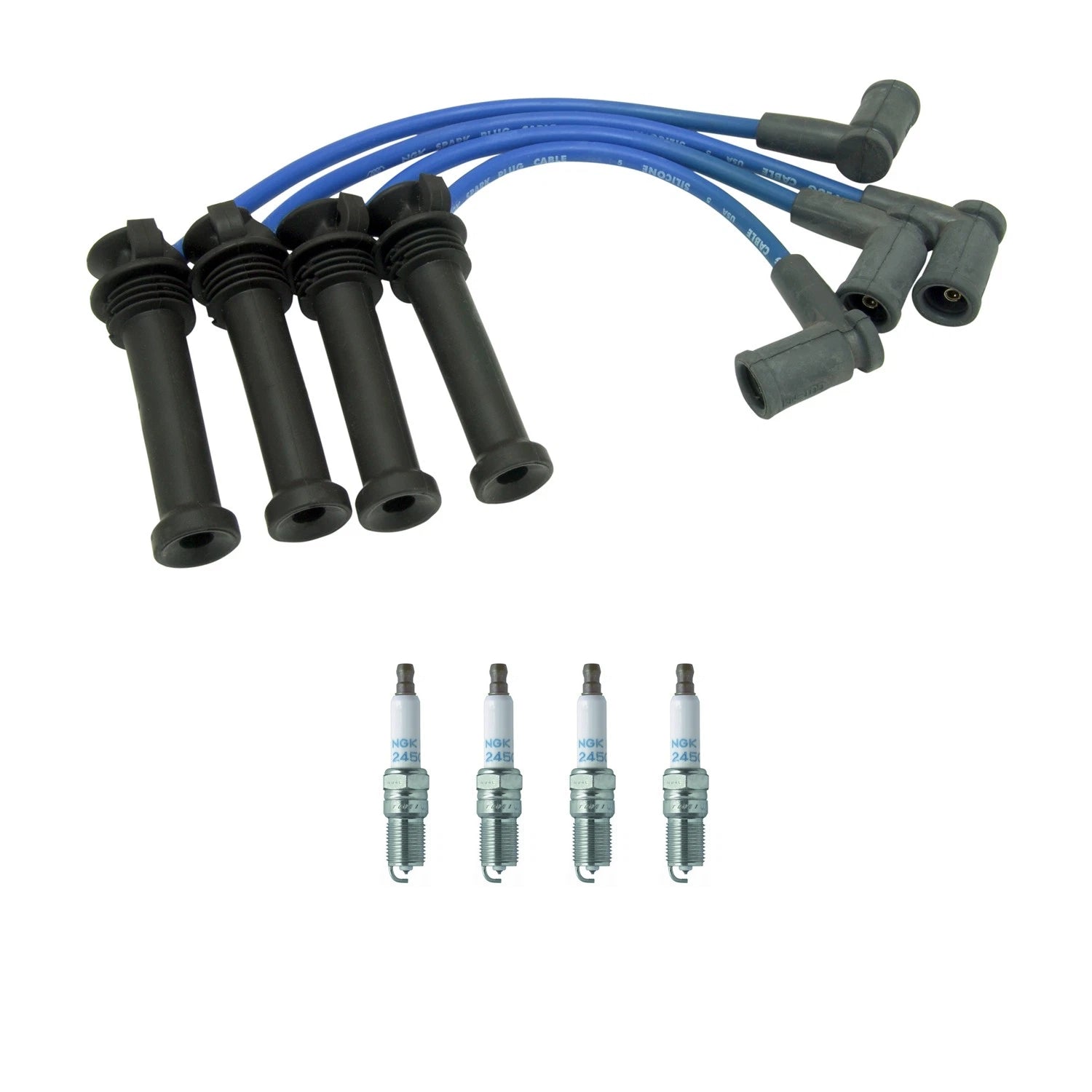 NGK 8mm Wire Set 4 Platinum Spark Plugs for Ford Ranger (1993–2011)