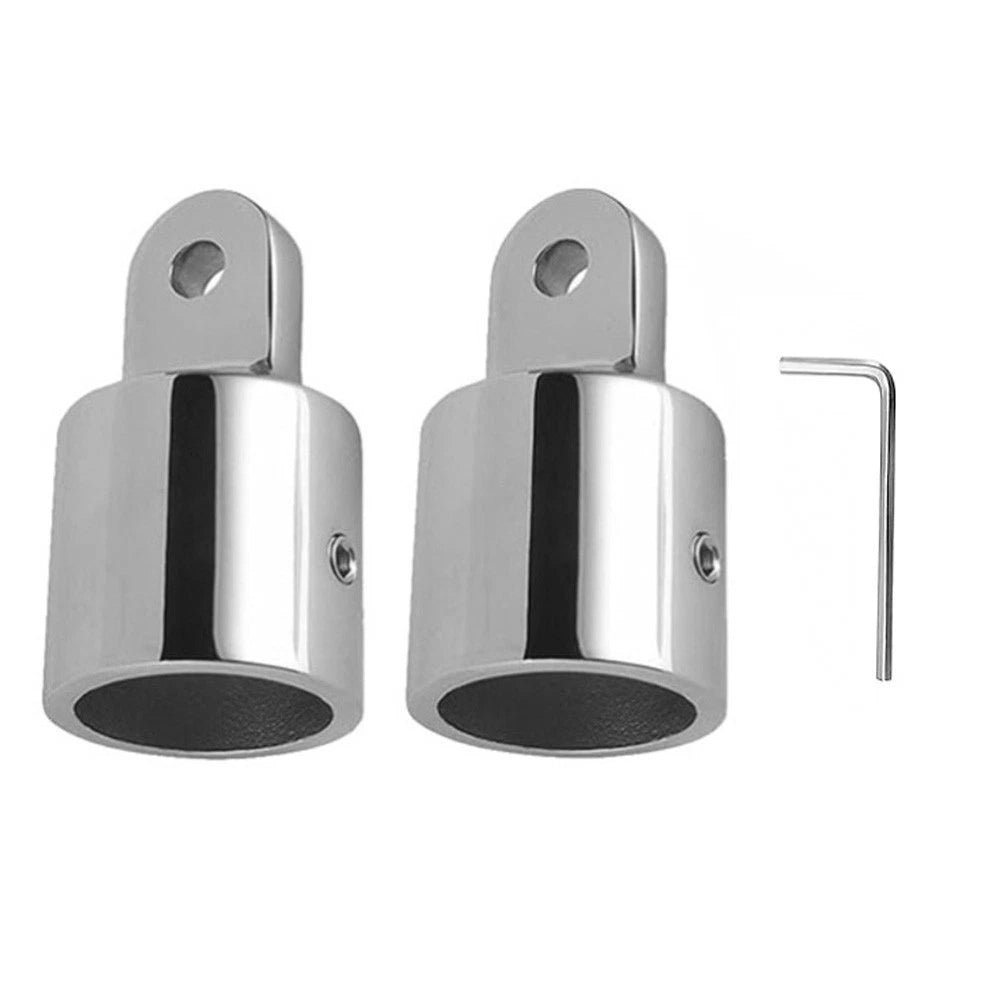 Set of 2 Stainless Steel Boat Eye End Caps