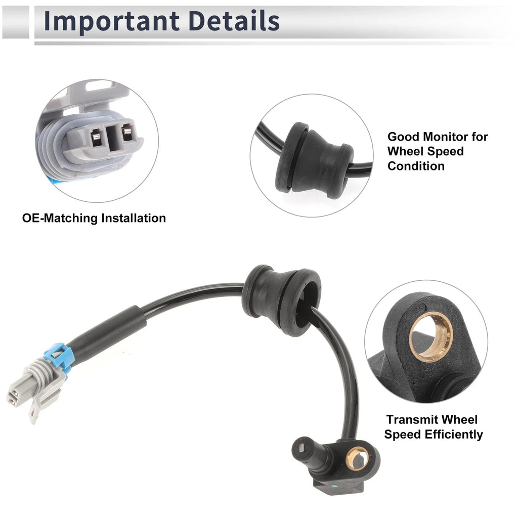 ABS Wheel Speed Sensor for Chevrolet Equinox (2005–2006) 1 Pc Rear Left/Right