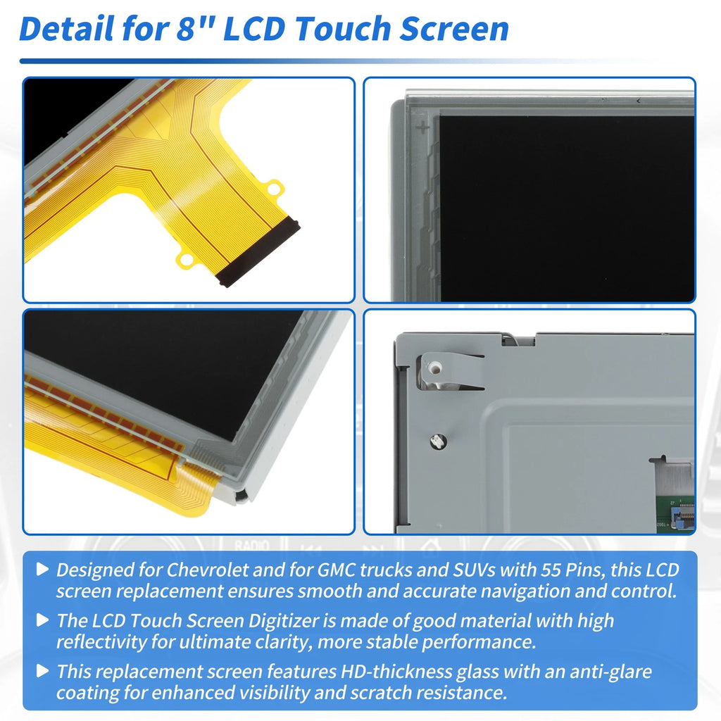 8" LCD Touch Screen Glass Digitizer for Chevrolet (DJ080PA-01A/DJ080PA-01G)