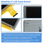8" LCD Touch Screen Glass Digitizer for Chevrolet (DJ080PA-01A/DJ080PA-01G)