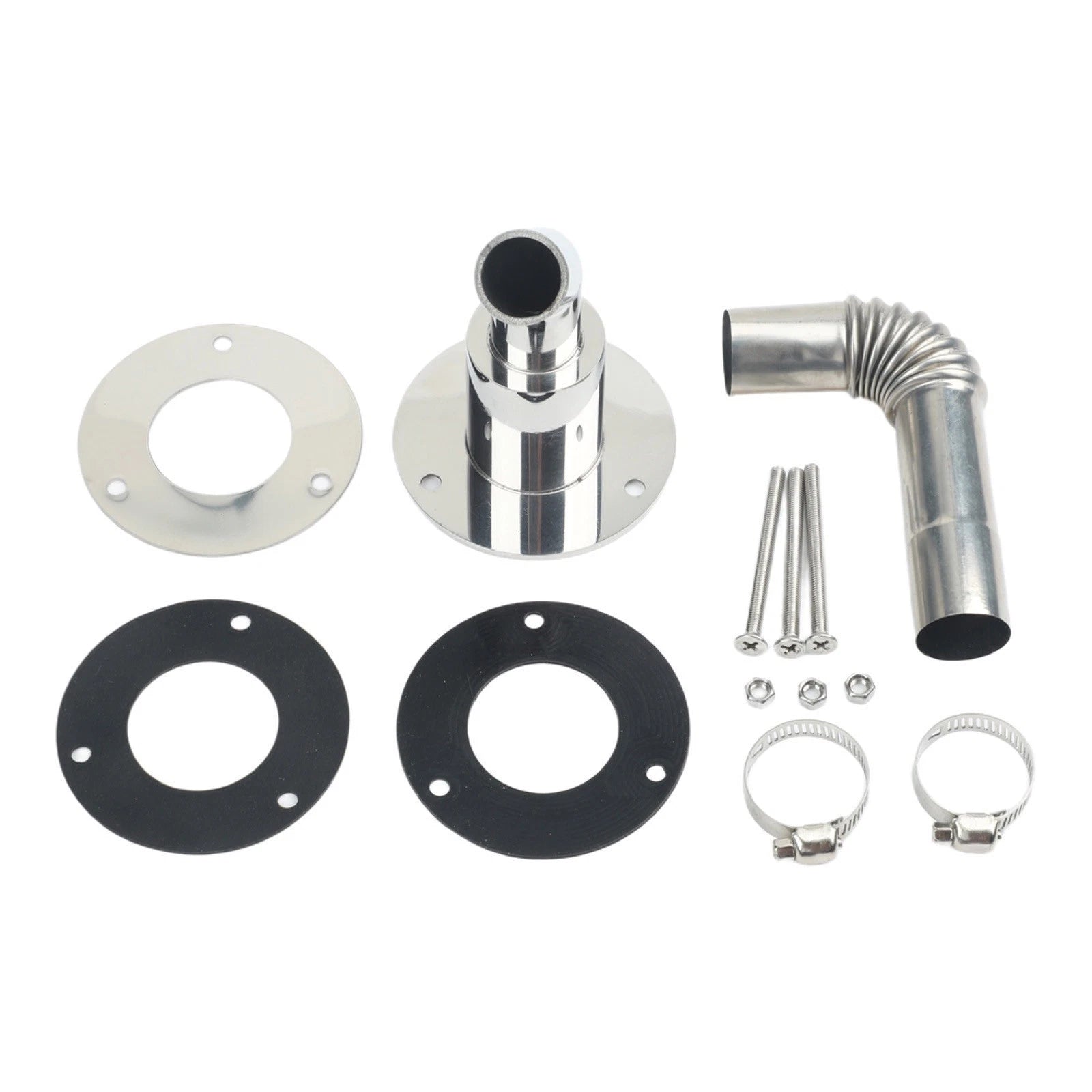 24mm Exhaust Pipe Port Wall Flange Elbow Connector for Generator Boat (N/A)