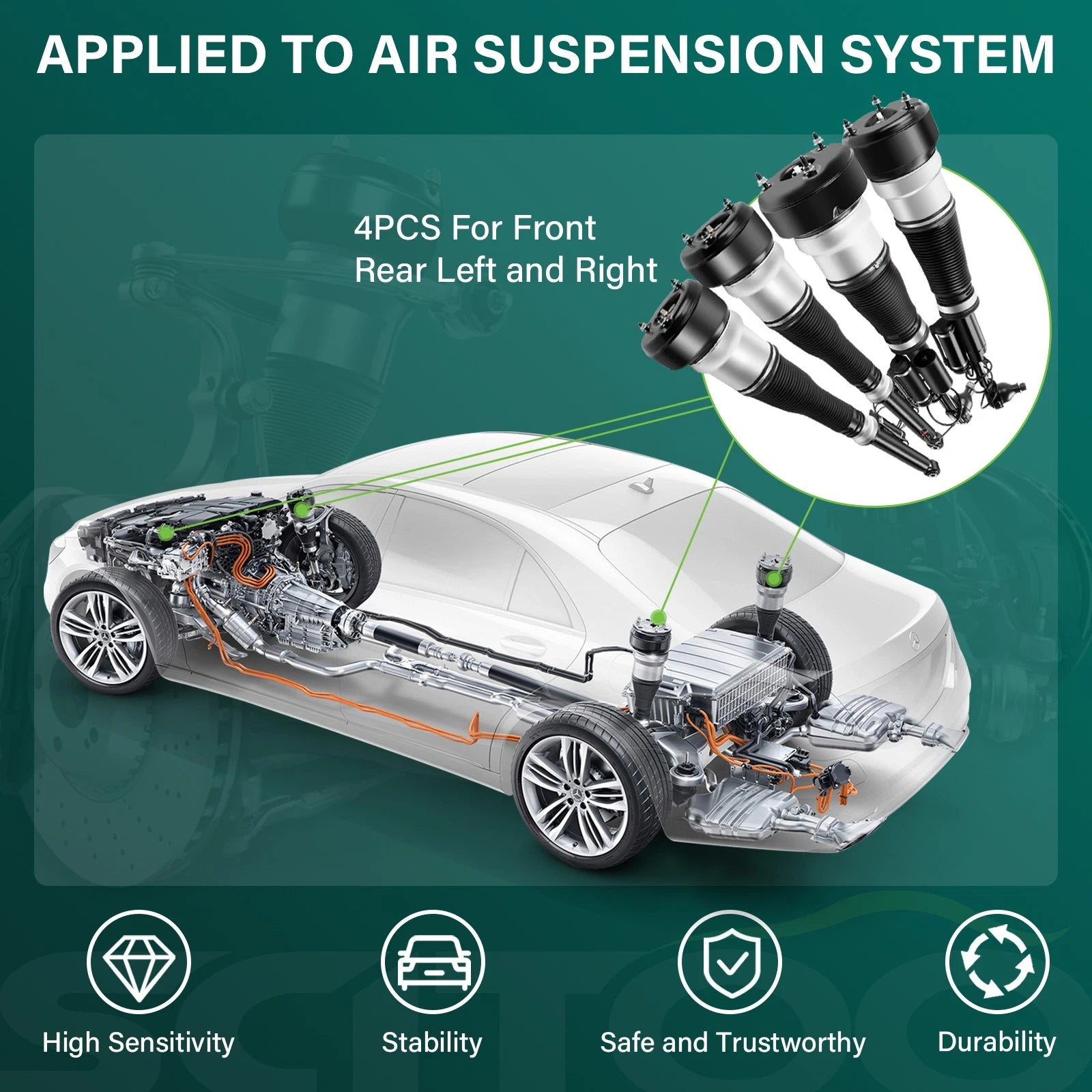 2X Air Suspension Strut for Mercedes W221 S500 S550 CL500 (2007–2013)
