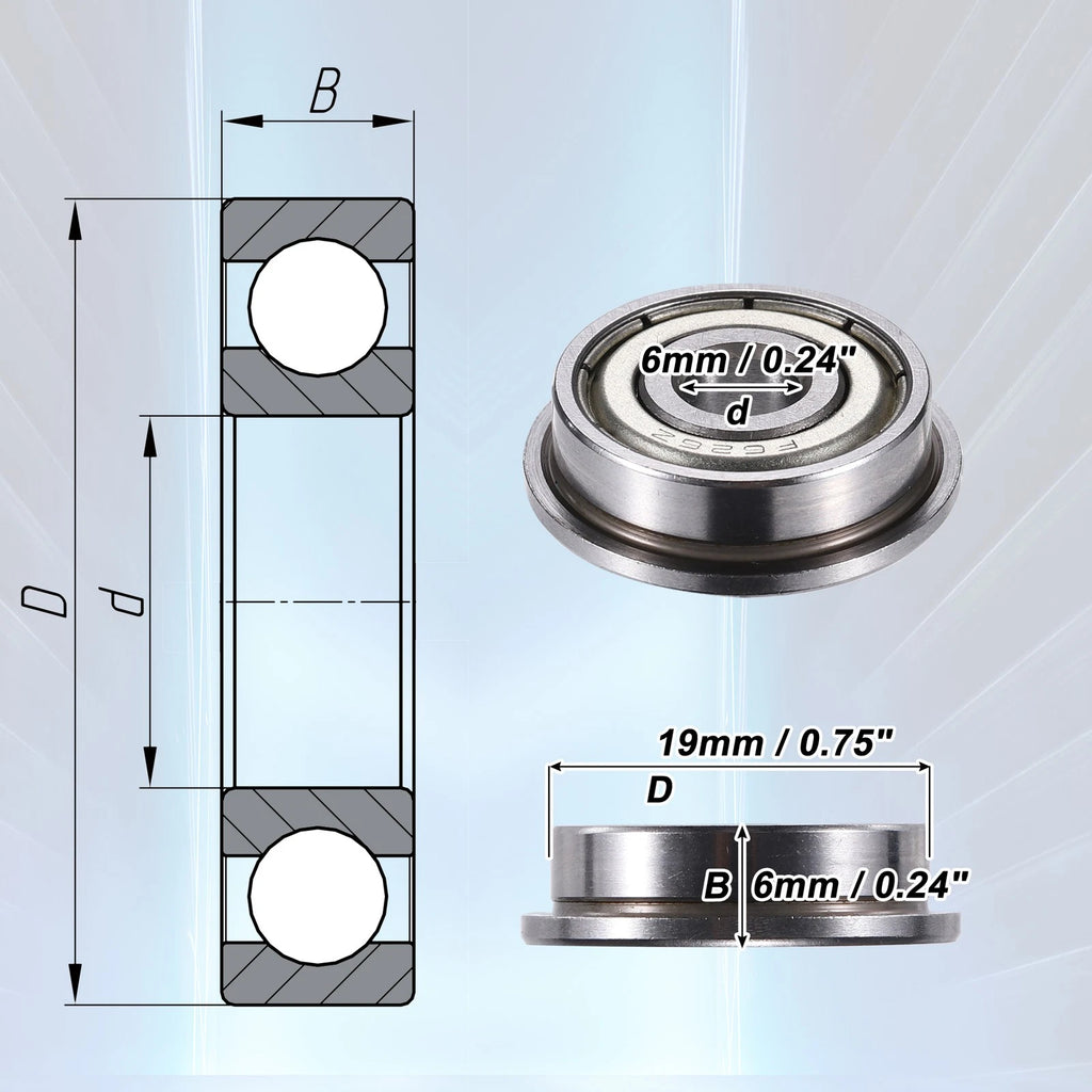 10pcs F626ZZ Deep Groove Ball Bearings for Various Models (6x19x6mm)