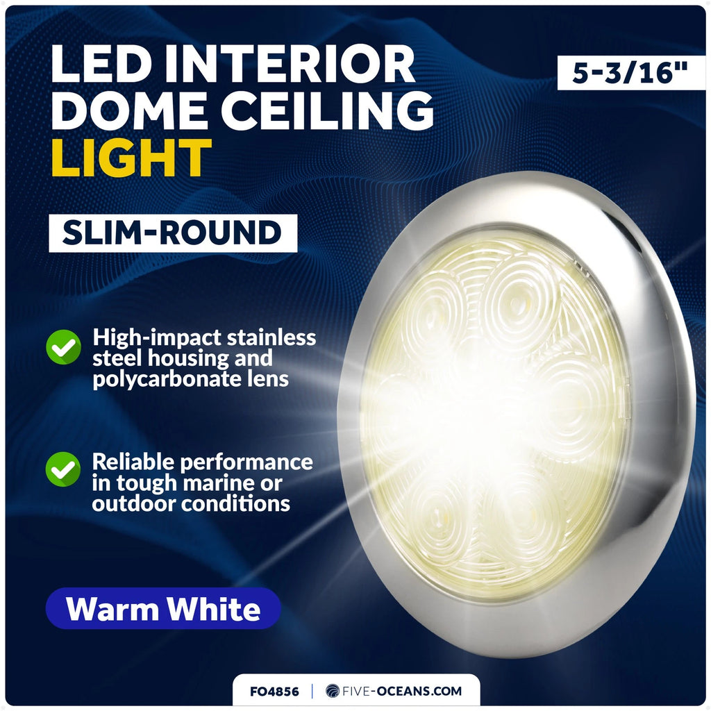 LED Interior Dome Ceiling Light for Universal Use (12V)