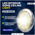 LED Interior Dome Ceiling Light for Universal Use (12V)