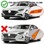 Smoked LED Front Bumper Side Marker Light 2pc for Hyundai Sonata (2020–2023)