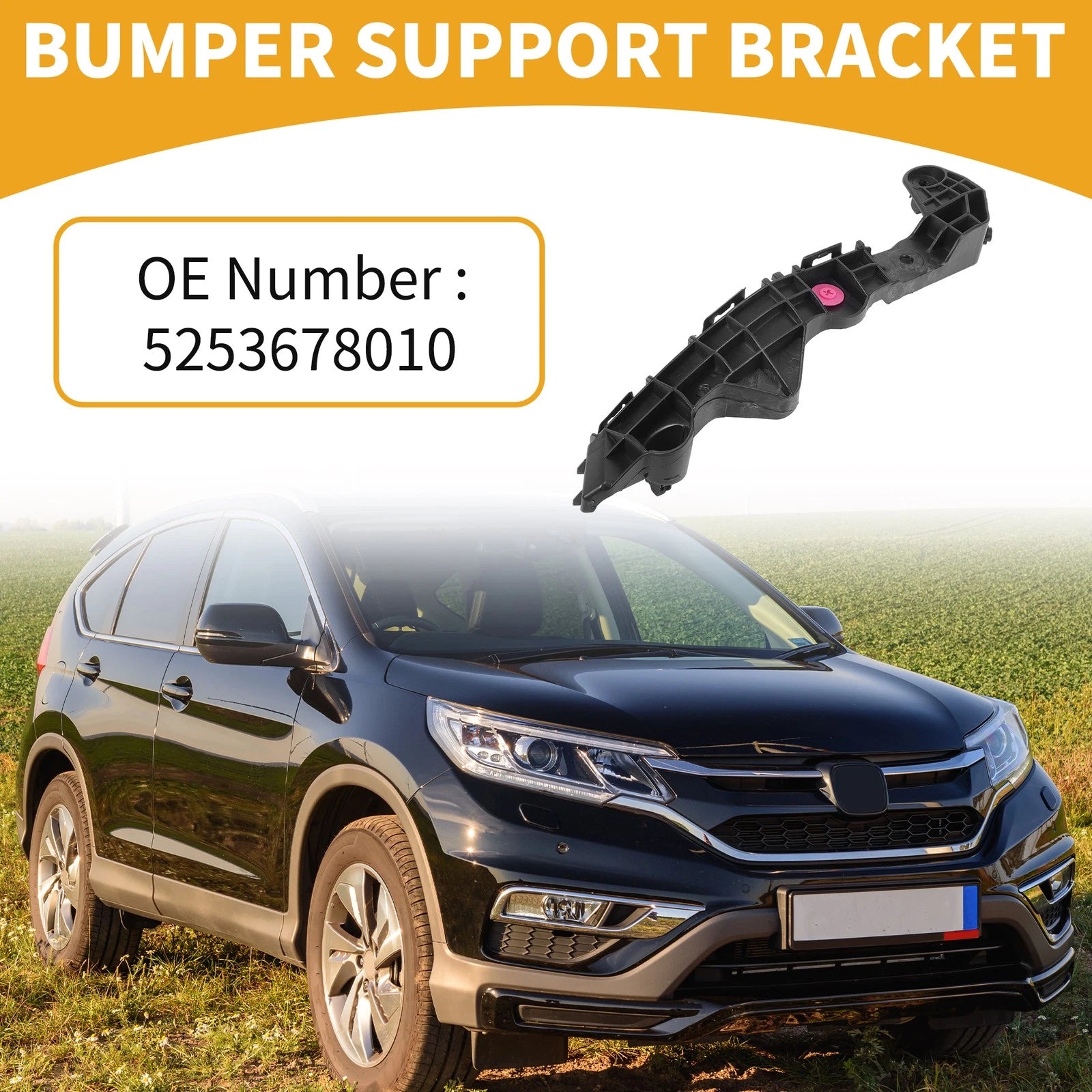LH Front Bumper Support Bracket for Lexus NX300h (2015–2021) 1 Pc Black