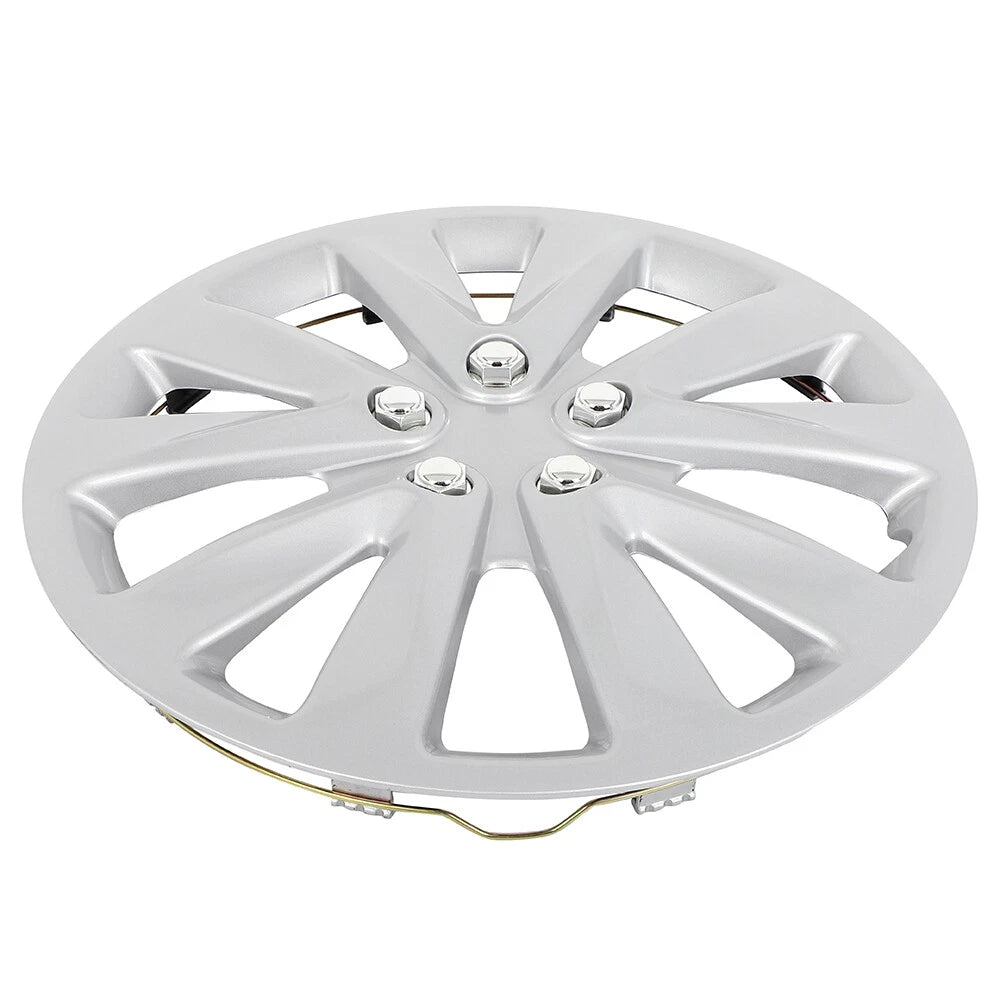 Set of 4 15" Wheel Hub Caps Full Rim Covers Silver Universal