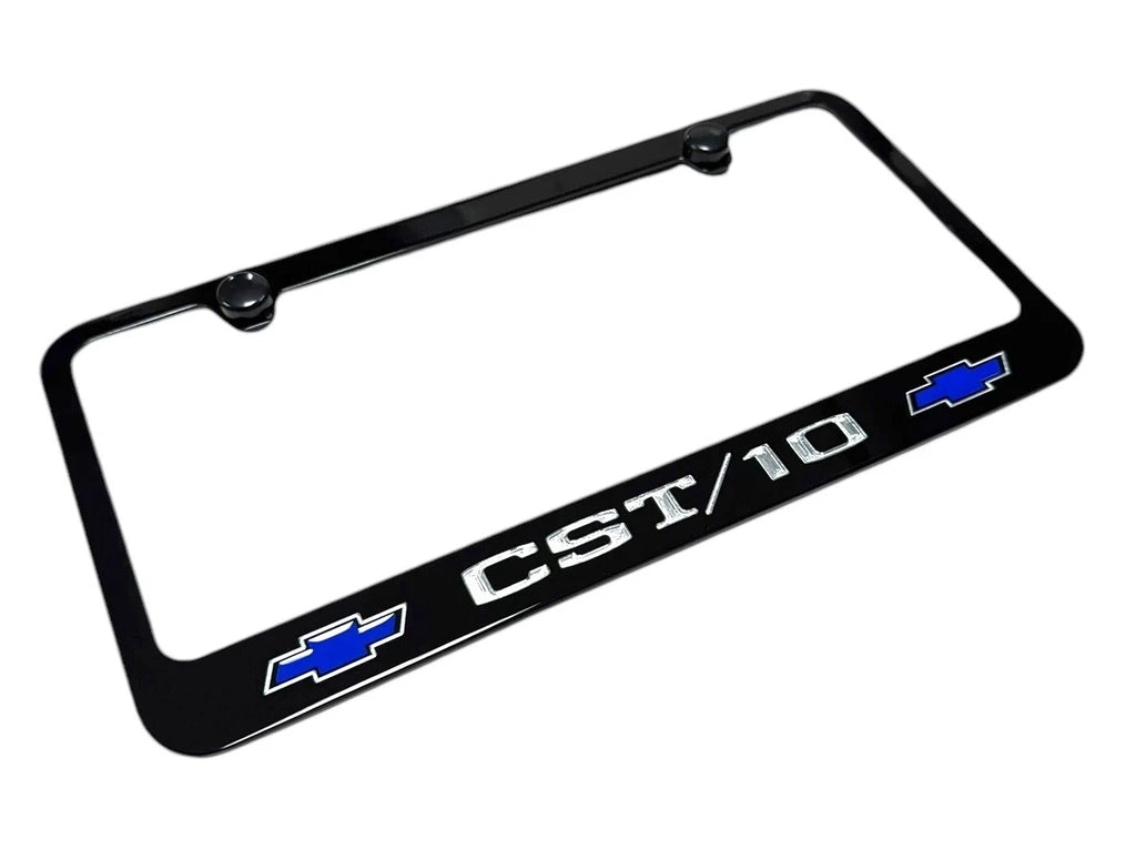 License Plate Frame Premium Engraved for Chevrolet CST 10 Blue Bowtie (1968–2000)