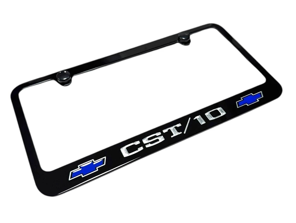 License Plate Frame Premium Engraved for Chevrolet CST 10 Blue Bowtie (1968–2000)