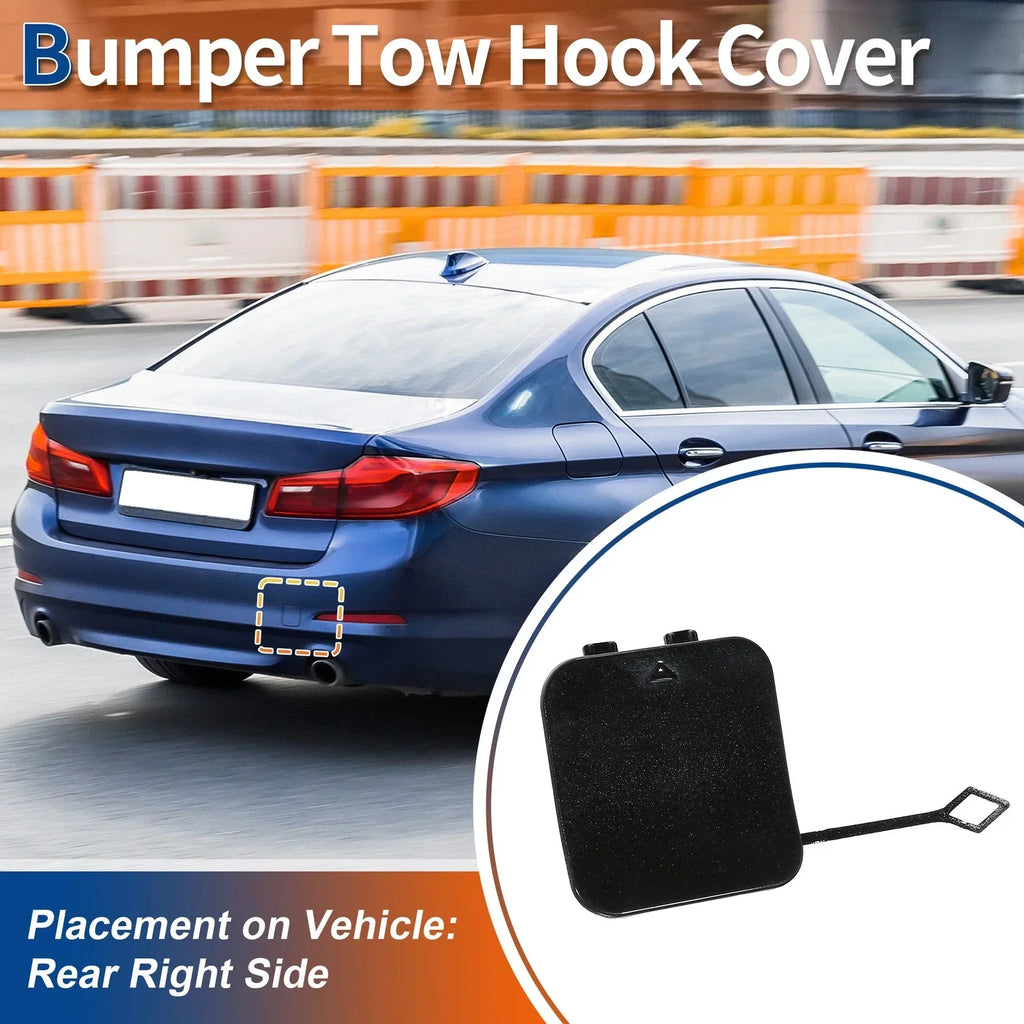 Tow Hook Cover Rear Car Bumper for BMW 530i 530e 540i M5 Black