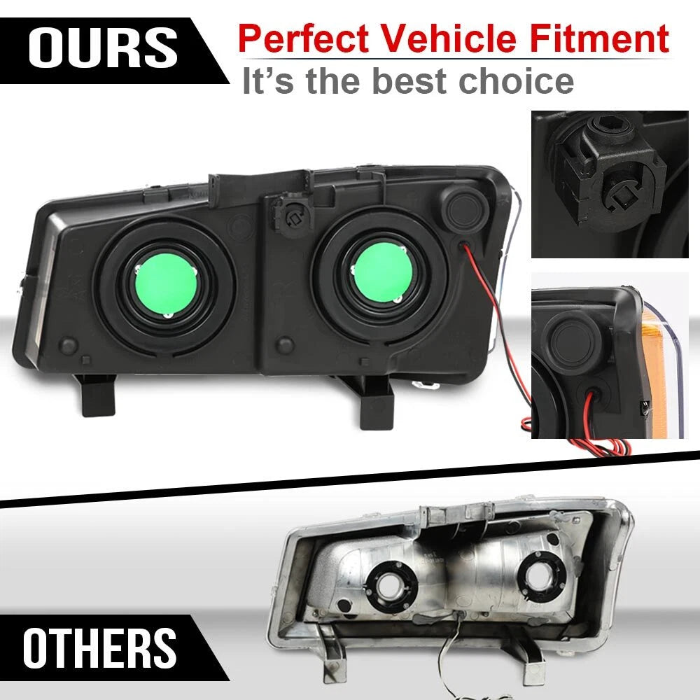 LED DRL Headlights for Chevy Silverado (2003–2007) Black Housing