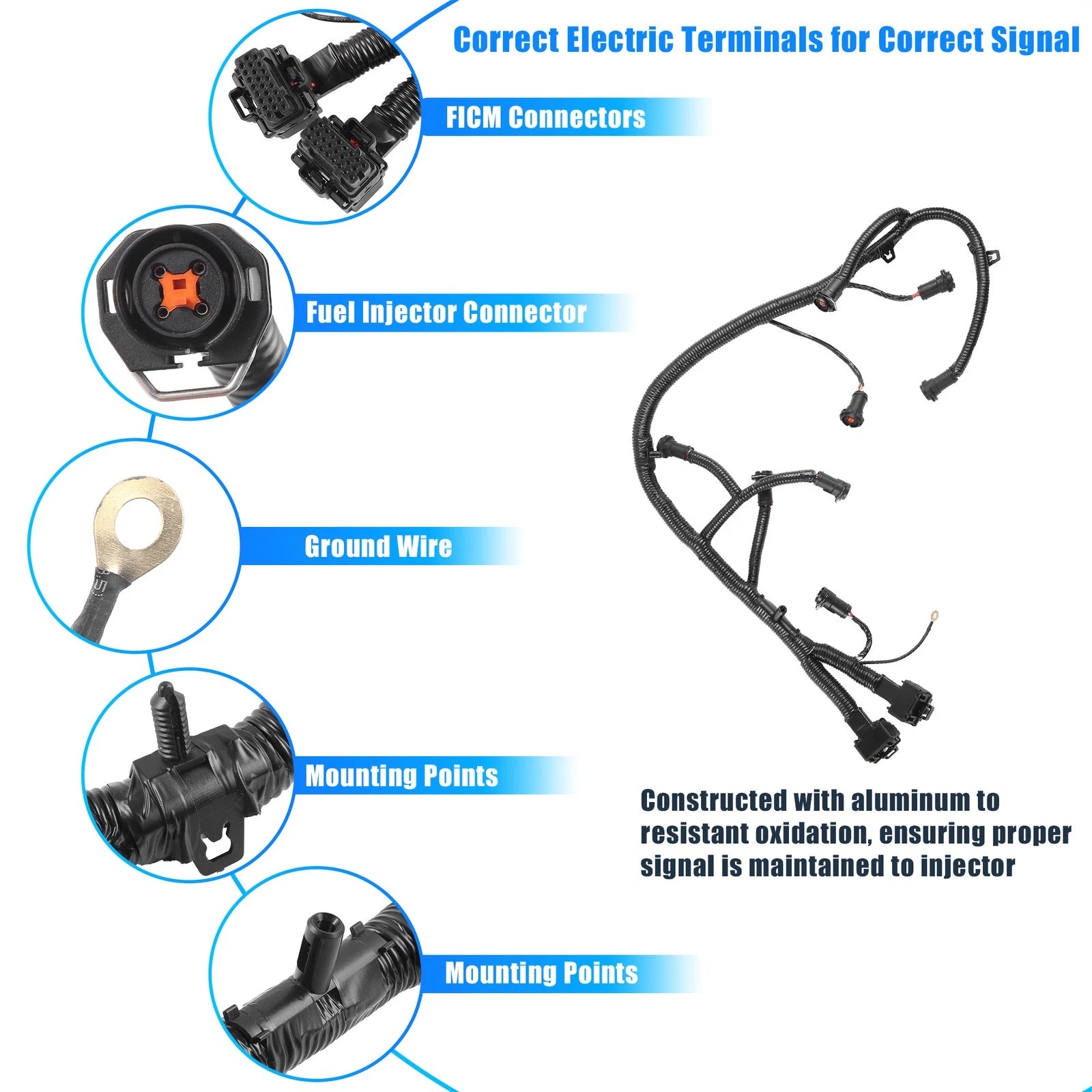 FICM Fuel Injector Wiring Harness for Ford Powerstroke V8 Diesel (2003–2007) 5C3Z9D930A