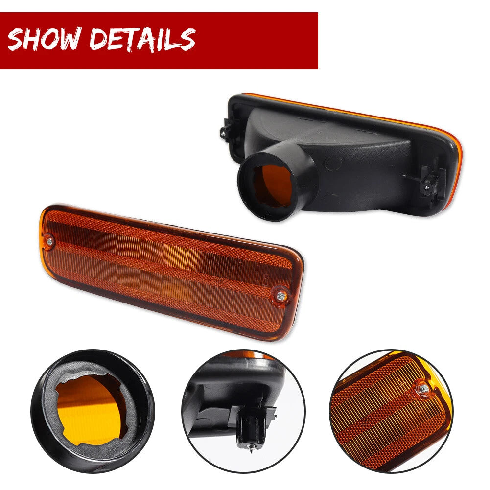 Set of 2 Amber Front Bumper Signal Lights for Toyota Tacoma (1995–2000)