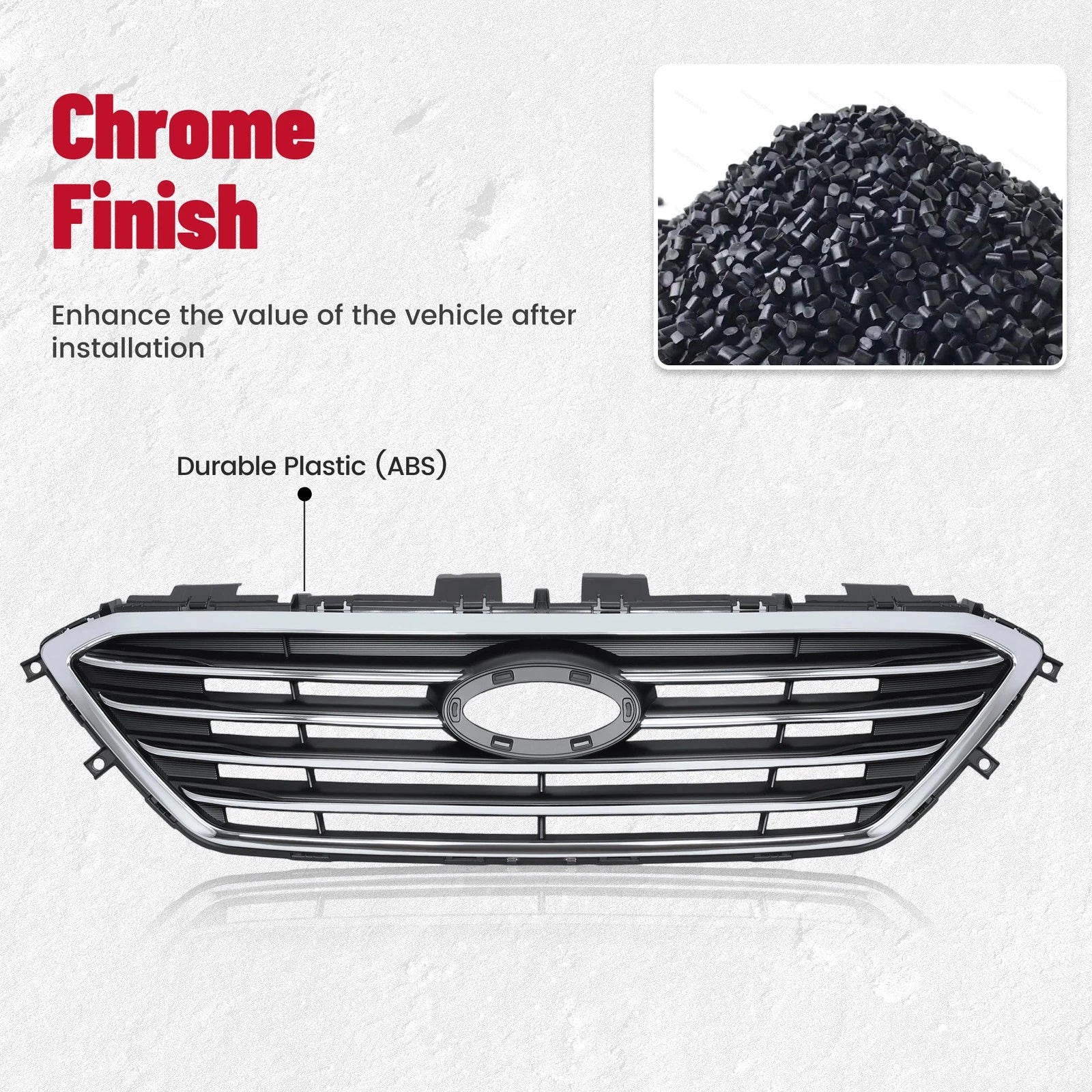 Chrome Upper Grille for Hyundai Sonata Sport (2015-2017)