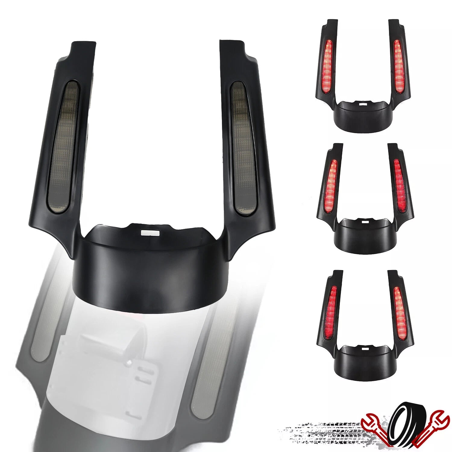 Rear Fender Extension Fascia with LED Light for Harley Touring Street Glide (2009–2013)
