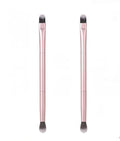 Set of 2 Pink Dual Ended Makeup Brushes for Eye Blending and Face Definition