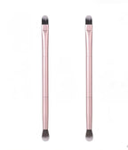 Set of 2 Pink Dual Ended Makeup Brushes for Eye Blending and Face Definition