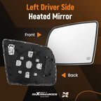 Heated Driver Left Side Mirror Glass for Toyota Tundra (2007–2020), Sequoia (2008–2017)