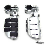 Chrome Waffle Foot Peg Clamp Kit for Harley Sportster Touring (1", 1.25")