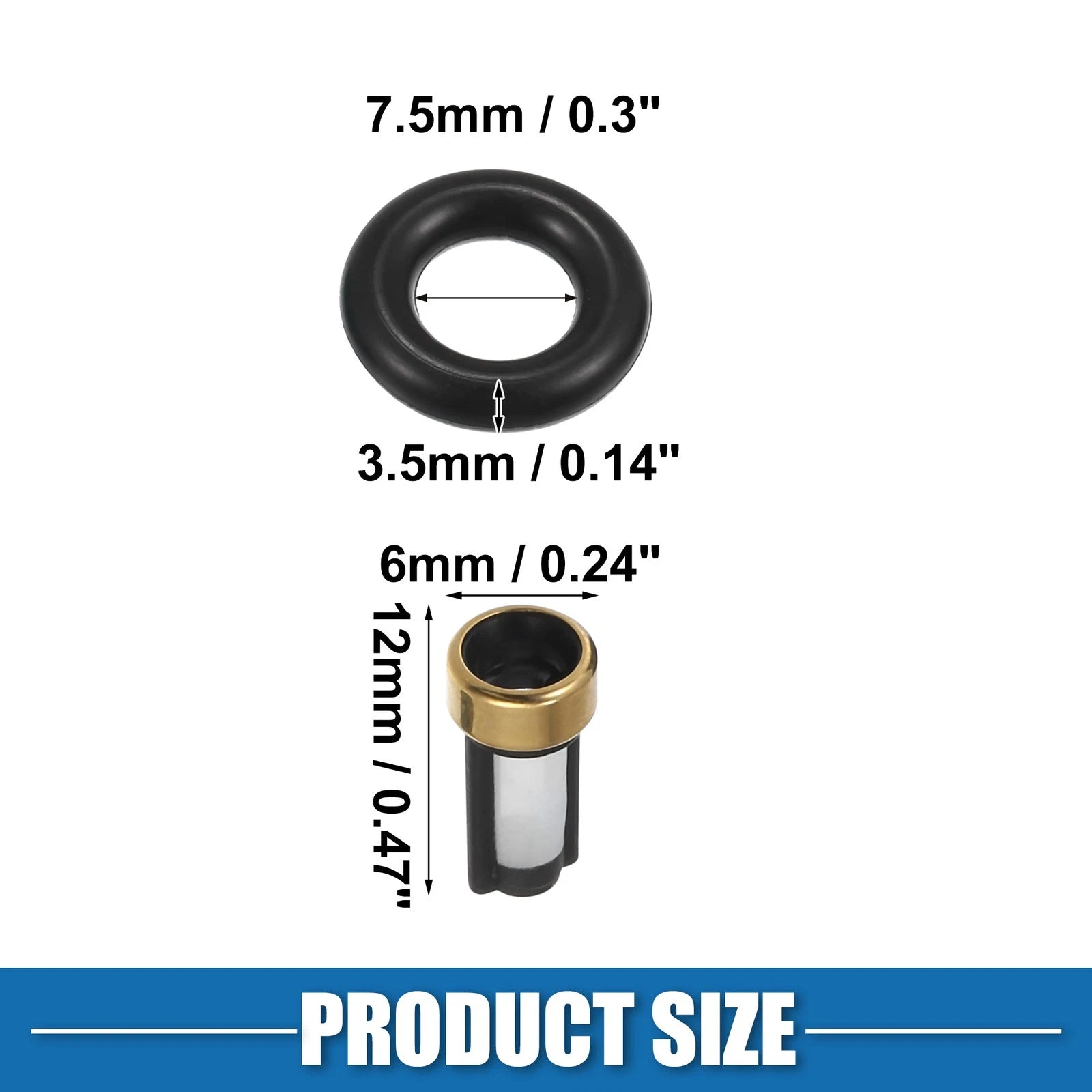 Set of 6 Fuel Injector O Rings Seals No. 1439800 for BMW X3 X5 (2004–2010)