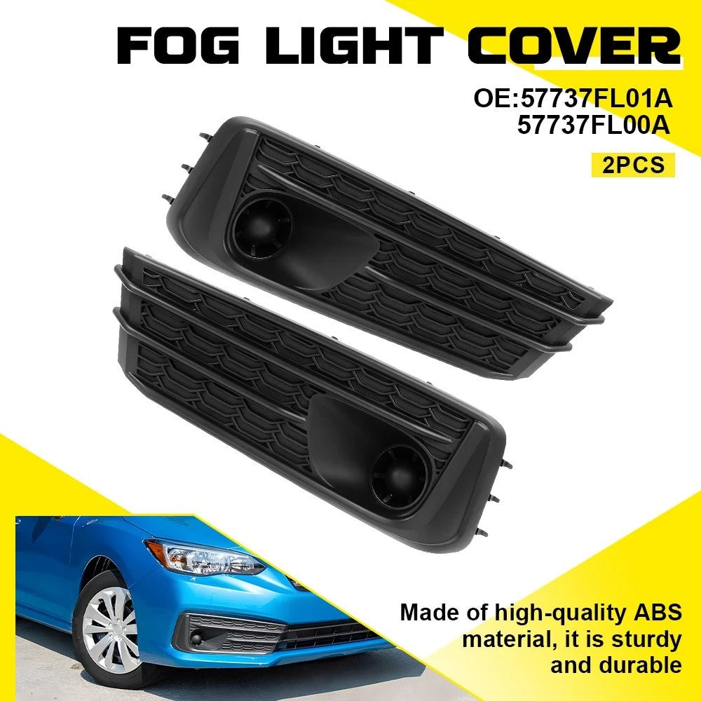 2X Front Bumper Fog Light Black Bezel Cover for Subaru Impreza (2020–2023)