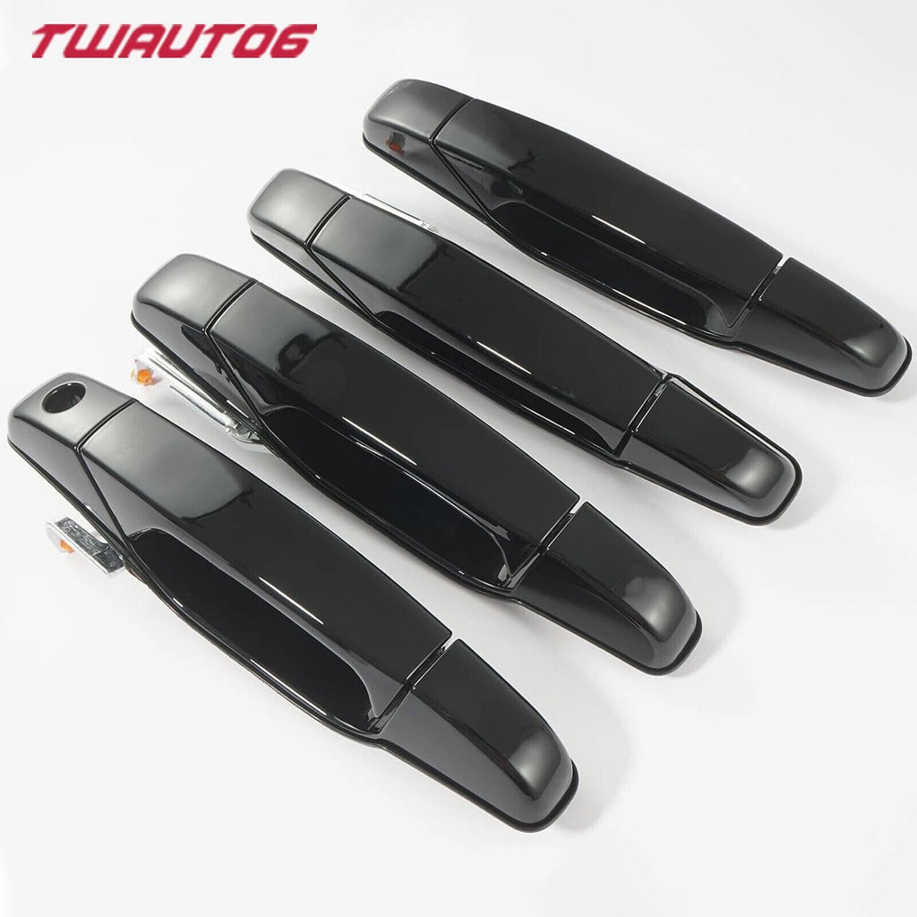 4PC Black Exterior Door Handle for 2009–2013 Escalade & 2012 Suburban/Silverado 1500/2500
