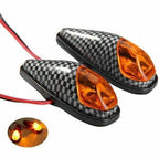 2X Carbon Turn Signal Blinker Indicator Light for Motor (Yellow)