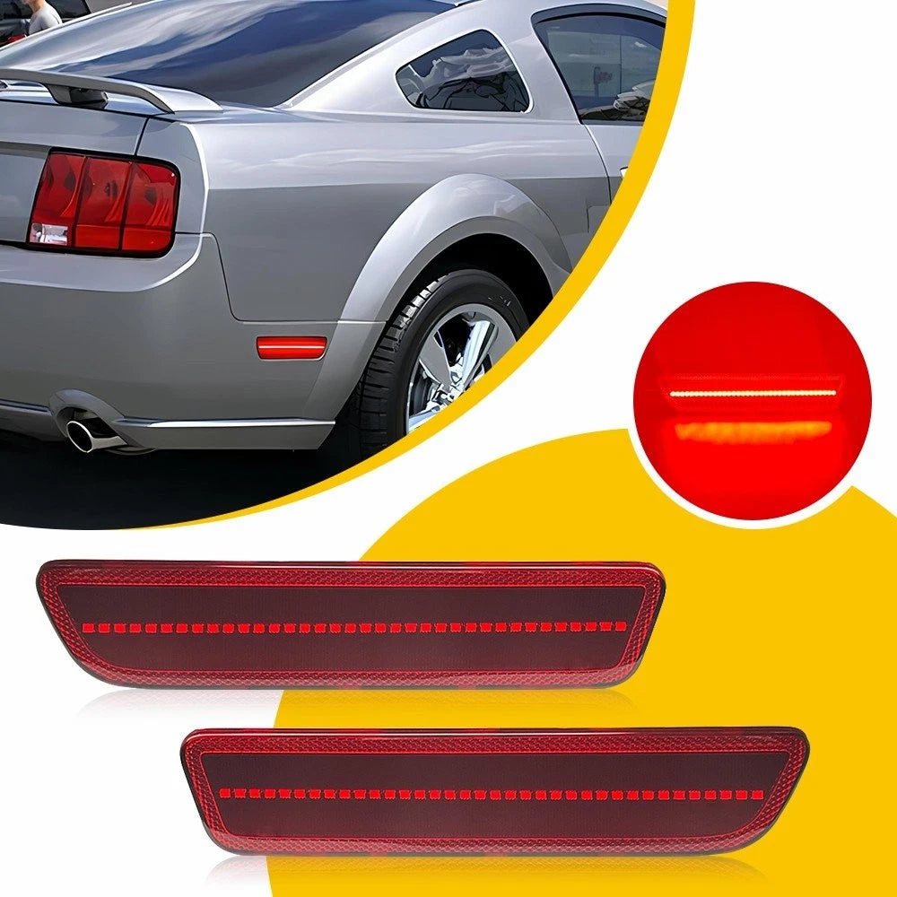 2X LED Rear Bumper Side Marker Lights for Ford Mustang (2005–2009)