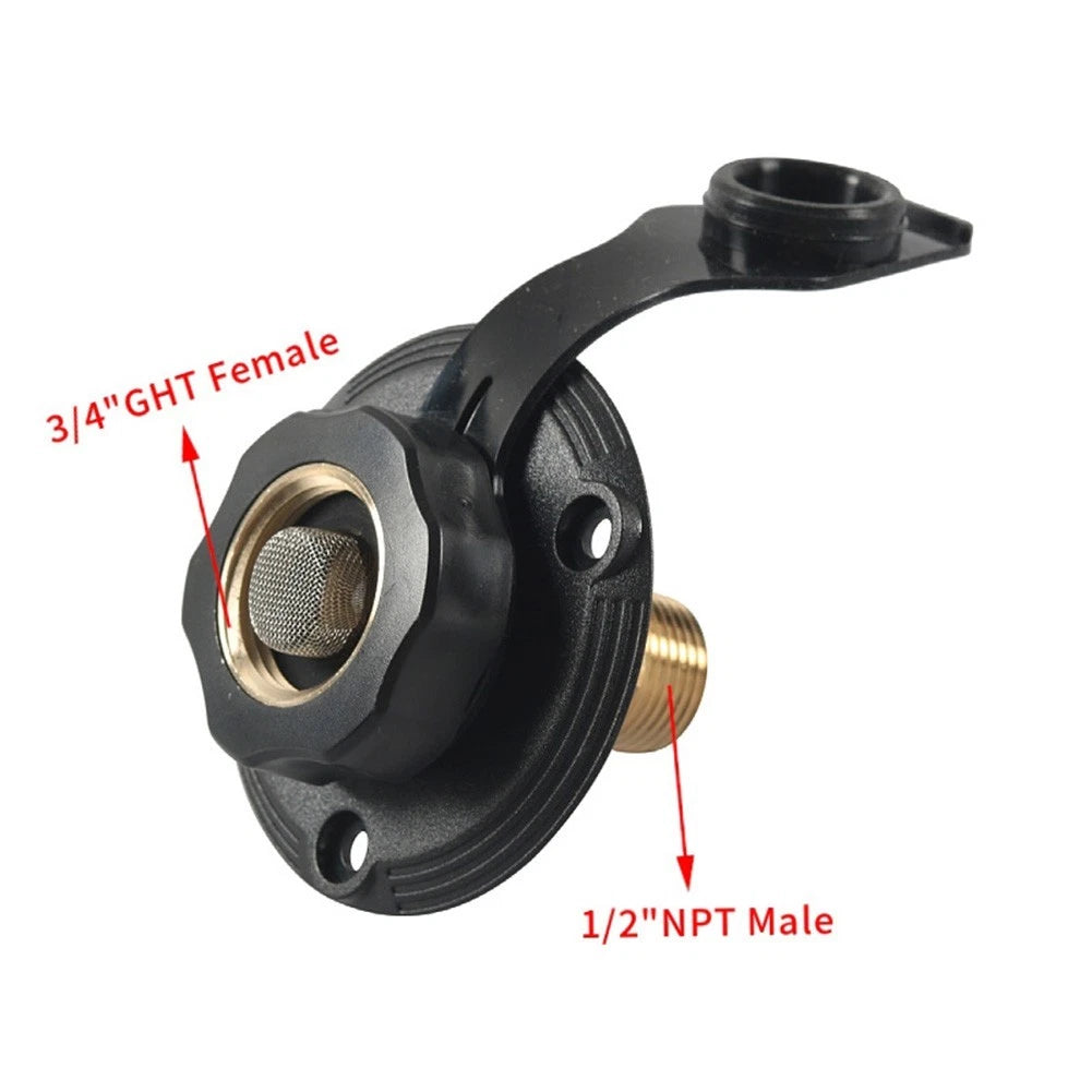 One-Way Brass Water Inlet Valve for RV Camper Boat (1/2 inch, 3/4 inch Thread)