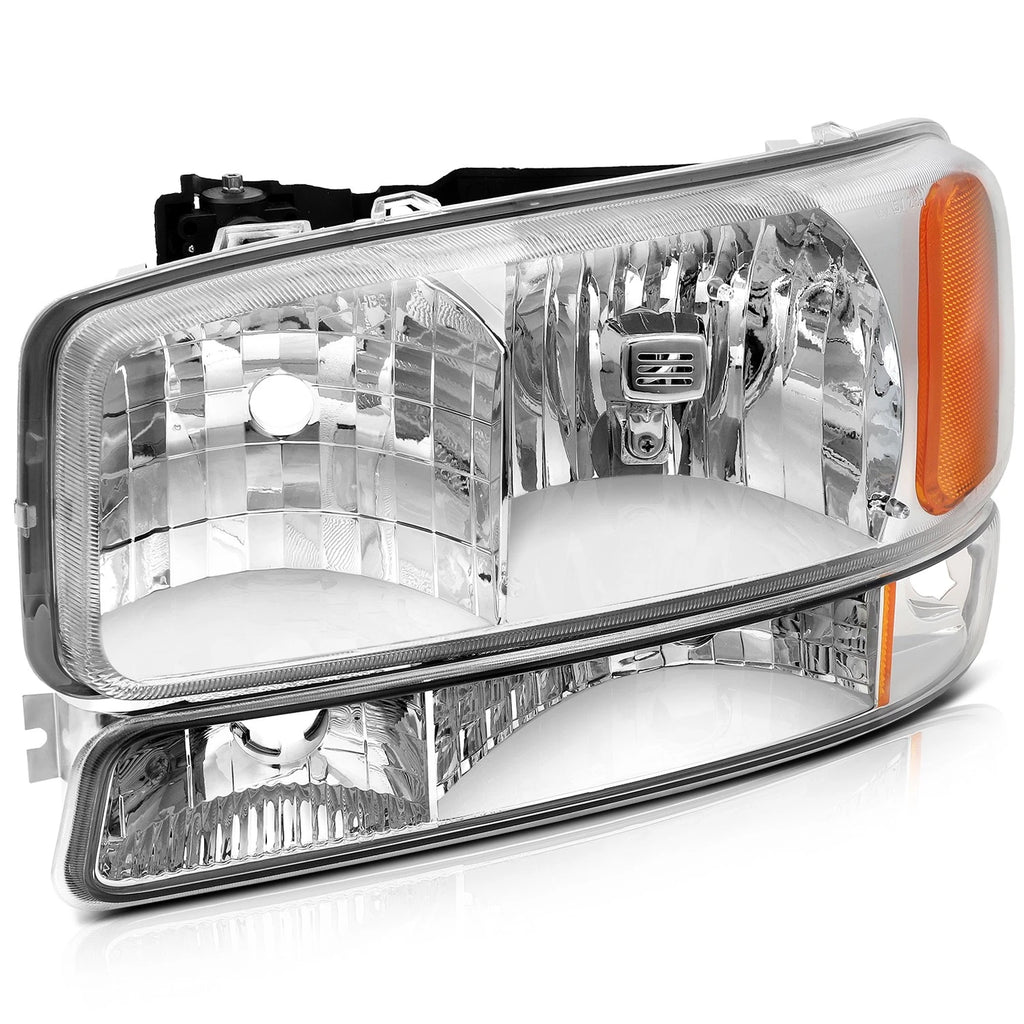 Headlight Assembly for GMC Sierra 1500-3500 (1999-2006) Clear